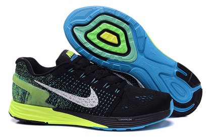 (image for) Men\'s Nike LunarGlide 7 Black/Blue Lagoon/Volt/White
