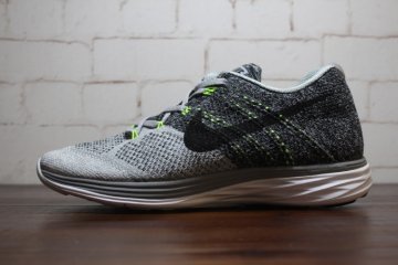 (image for) Men's Nike Flyknit Lunar 3 Light gray / green