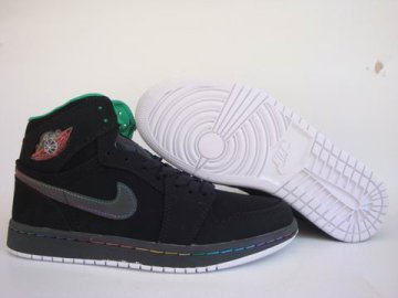 (image for) Jordan 1 Shoes black/white/green