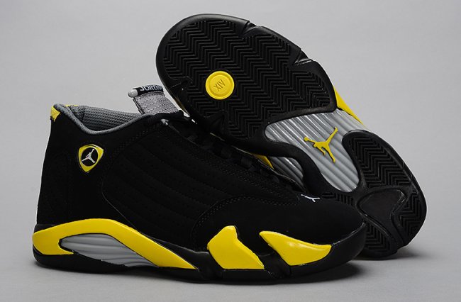 (image for) Air Jordan 14 Retro black/gray/yellow - Click Image to Close
