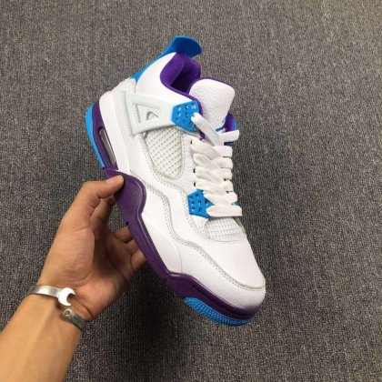 (image for) Air Jordan 4 Retro White/dodgerblue/darkviolet