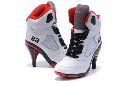 (image for) Jordan 5 High Heels Shoes black/white/red