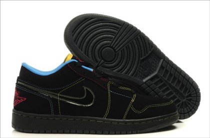 (image for) Air Jordan Retro 1 Low black/gold/blue