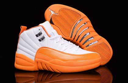 (image for) Air Jordan Retro 12 White/Dark Orange
