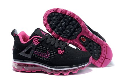 (image for) Jordan 4 Air Max Womens gray/black/deeppink