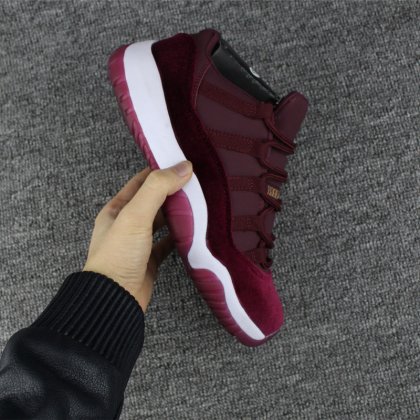 (image for) 2017 New Air Jordan 11 Low Velvet Heiress Night Maroon For Sal