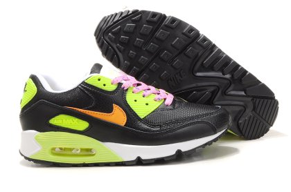 (image for) Womens Air Max 90 black/white/lawngreen