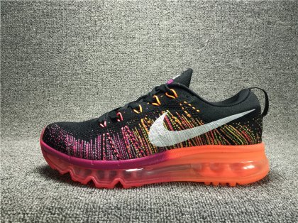(image for) Nike Flyknit Air Max Black/orangered/Deeppink