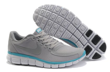 (image for) Nike Free 5.0 white/gray/deepskyblue