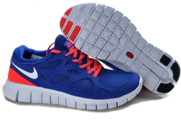 (image for) Free Run 2 Shoes white/blue/Orange red