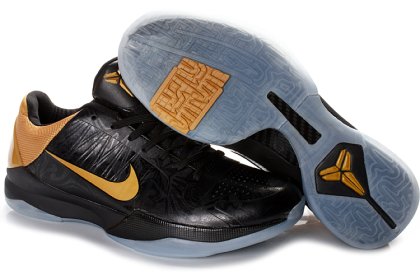 (image for) Nike Kobe V Shoes black/white/golden