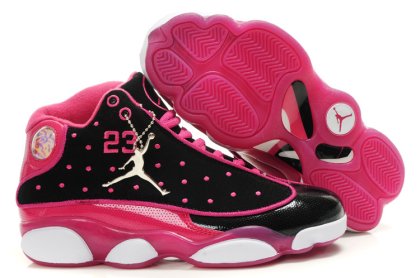 (image for) Air Jordan 13 Women Shoes black/deeppink