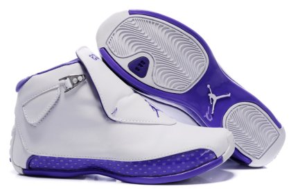 (image for) Womens Air Jordan 18 white/blueviolet