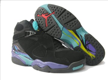 (image for) Womens Air Jordan 8 Retro black/deepskyblue/lightslateblue