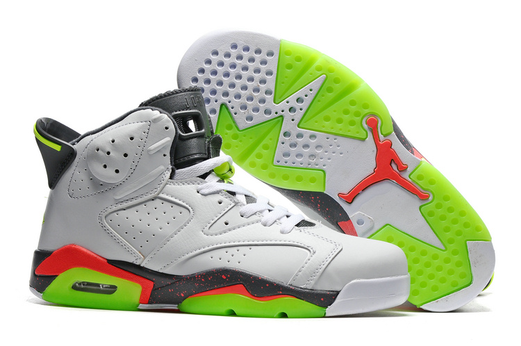 (image for) Air Jordan 6 Retro white/red/lawngreen - Click Image to Close